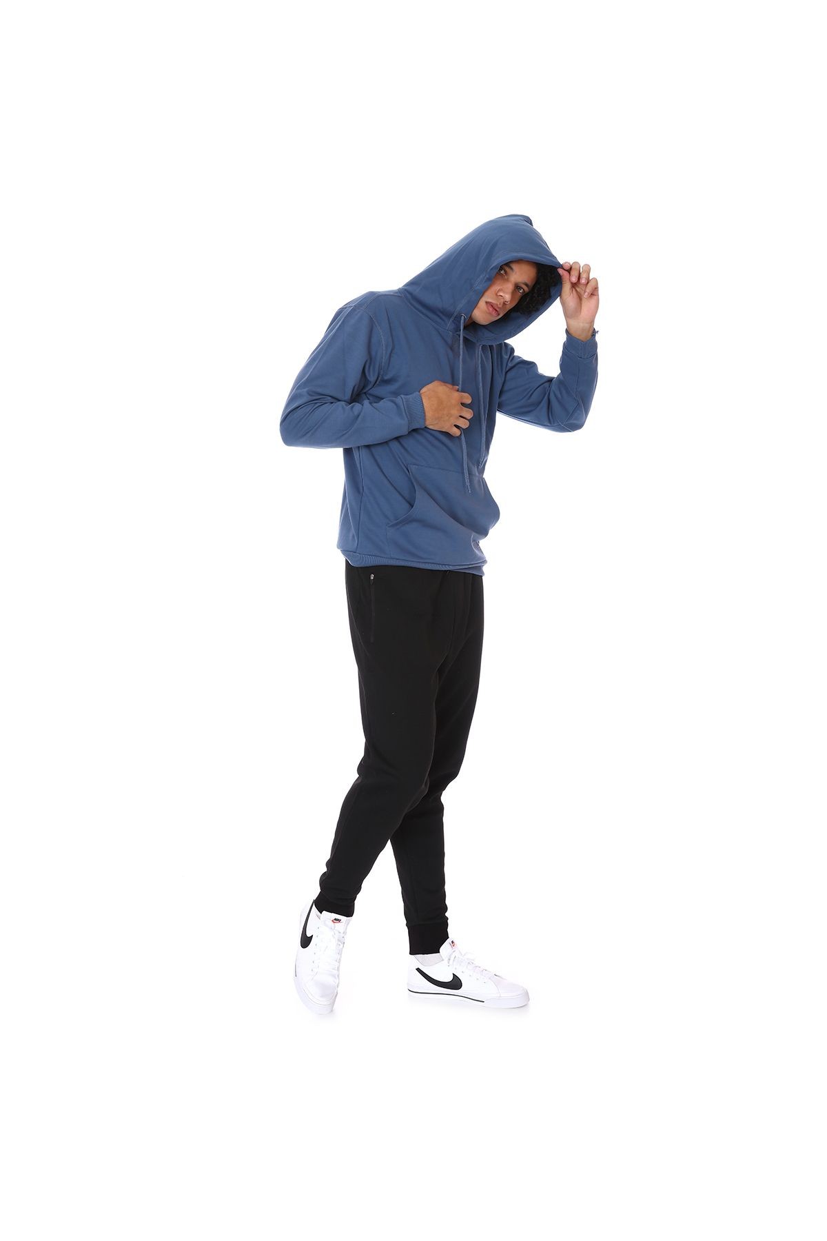 Sportive Spo-Shoodie Erkek Lacivert Günlük Stil Sweatshirt 712203-LCV