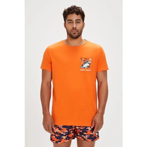 Bad Bear Francis Turuncu Baskılı Erkek Tişört