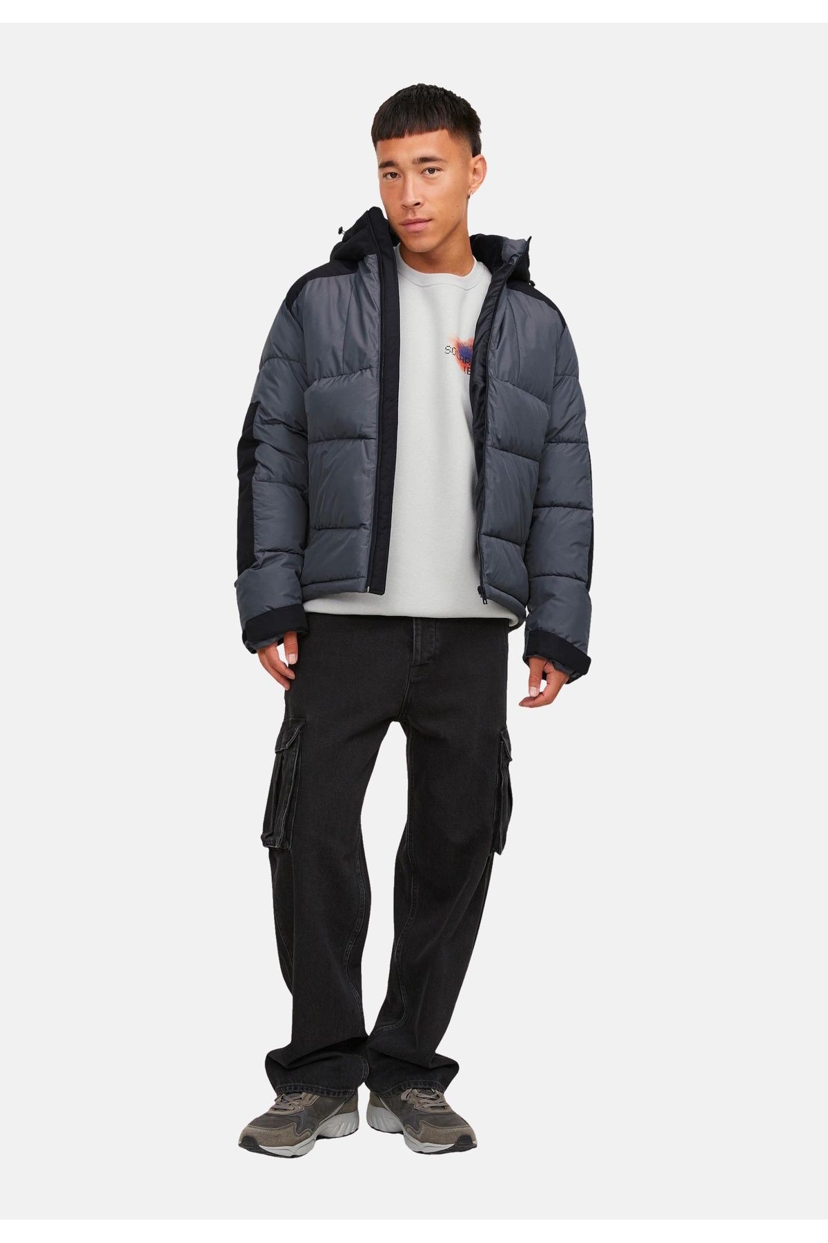 Jack & Jones Erkek Suya Dayanıklı Kapüşonlu Puffer Mont - Otis