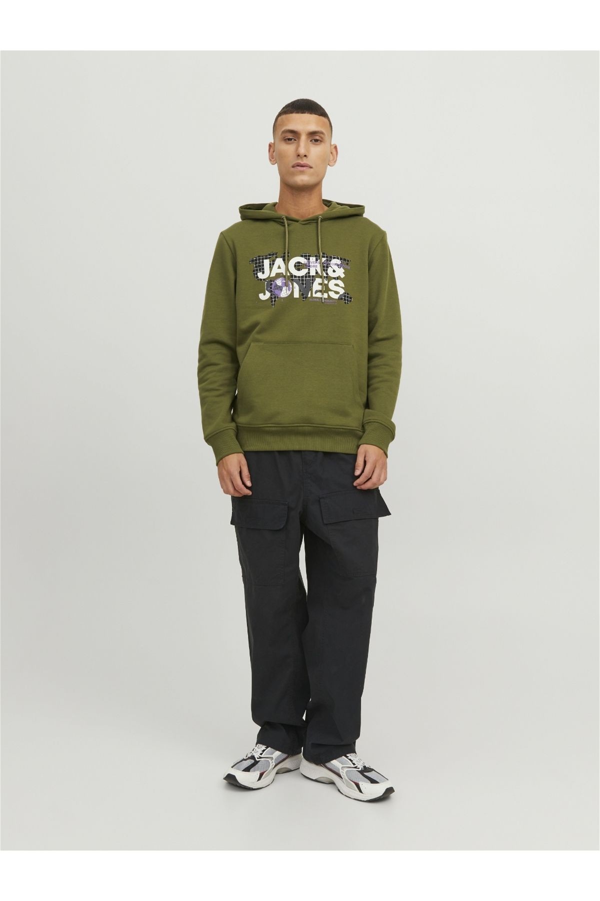 Jack & Jones Logolu Kapüşonlu Sweatshirt - Dust