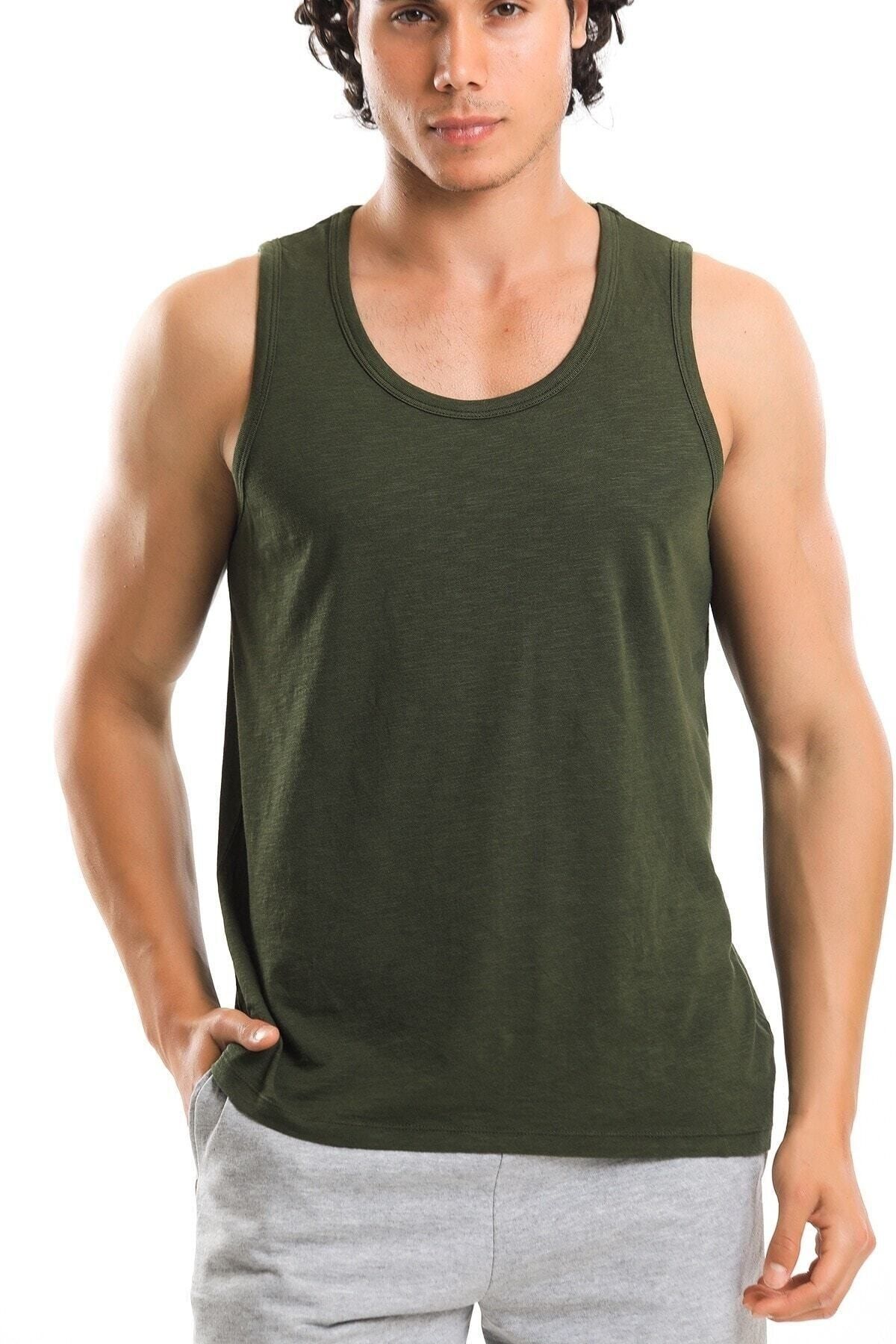 Superfly Men Tank Top Erkek Haki Atlet 22618-03