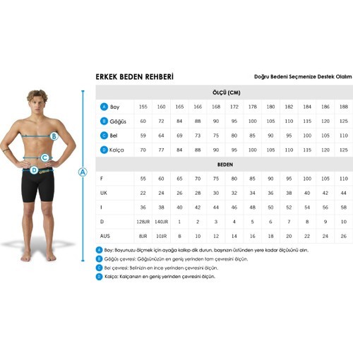 Arena Boy's Team Swim Jammer Solid Erkek Çocuk Yüzücü Mayosu Mavi 004772720