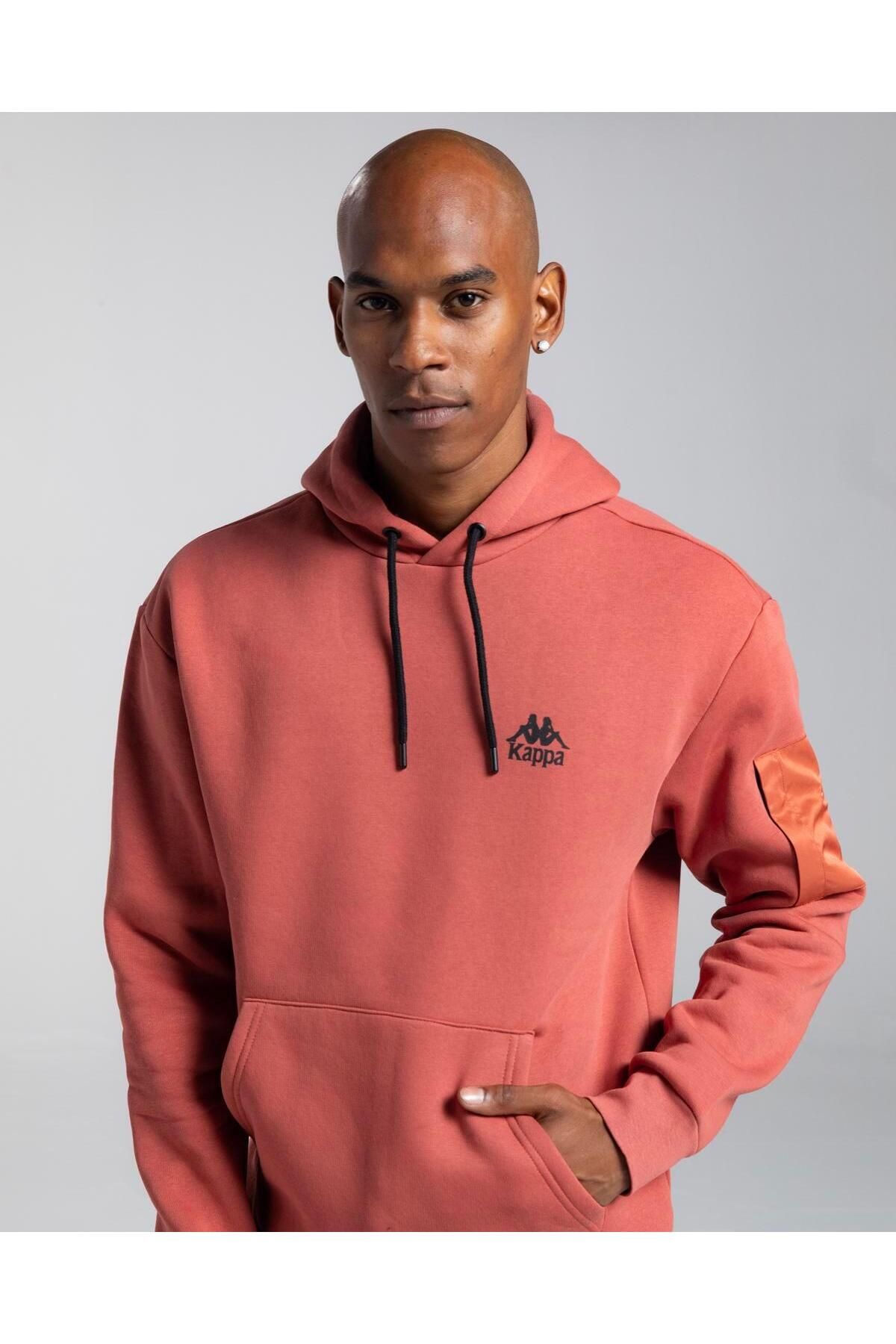 Kappa Authentic Sewa Erkek Kırmızı Kapüşonlu Sweatshirt