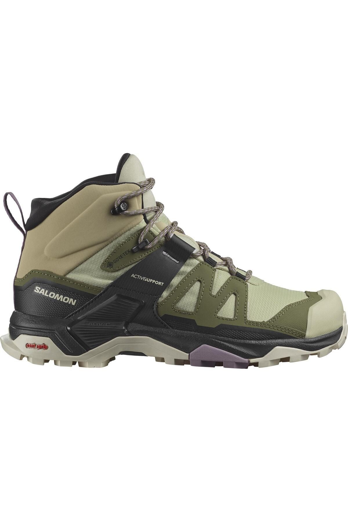 Salomon x Ultra 4 Mid Gore-Tex Kadın Outdoor Botu - Yeşil