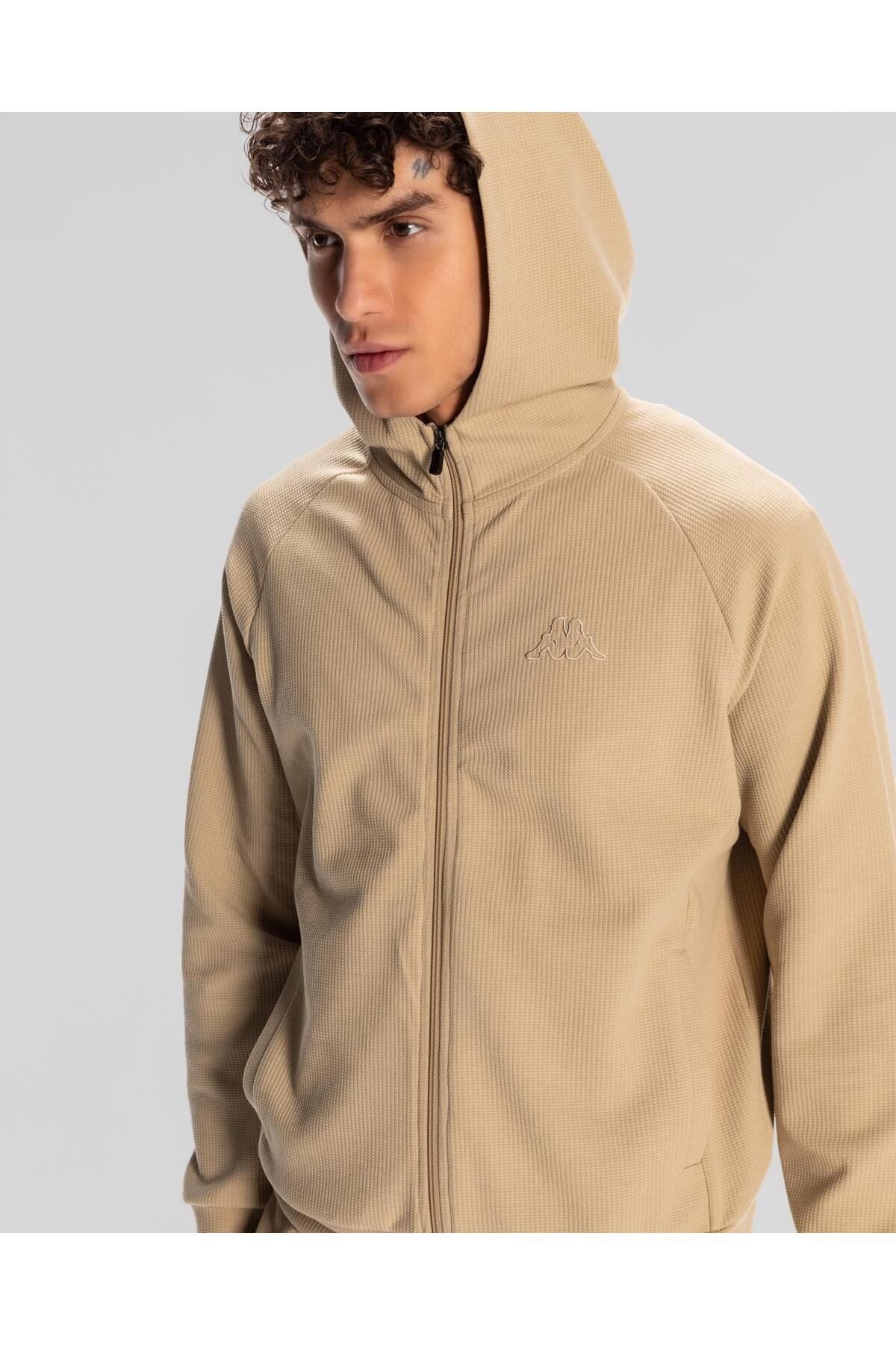 Kappa Tolgana Full Zip Erkek Bej Regular Fit Fermuarlı Eşofman Üstü
