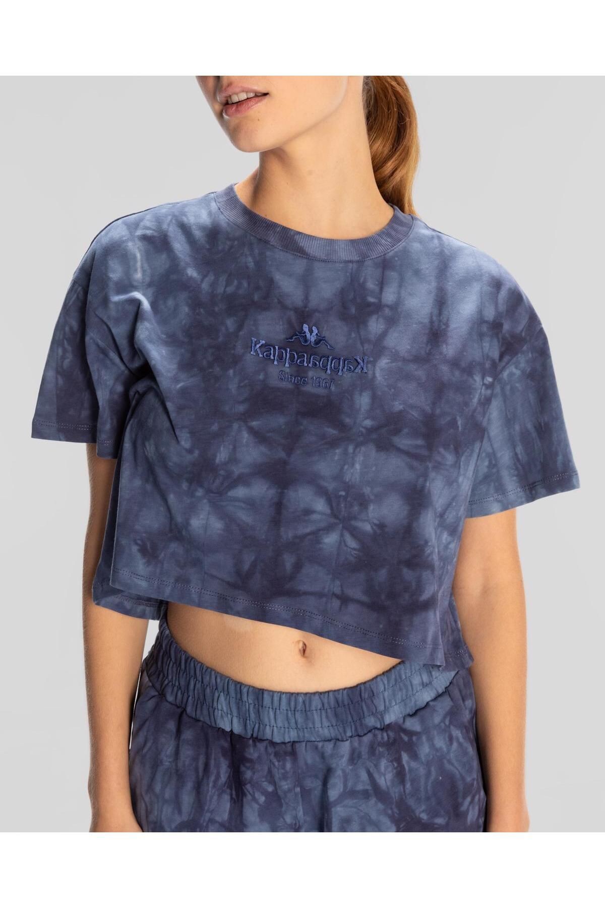 Kappa Authentic Rosemary T-shirt Kadın Mavi Regular Fit Tişört