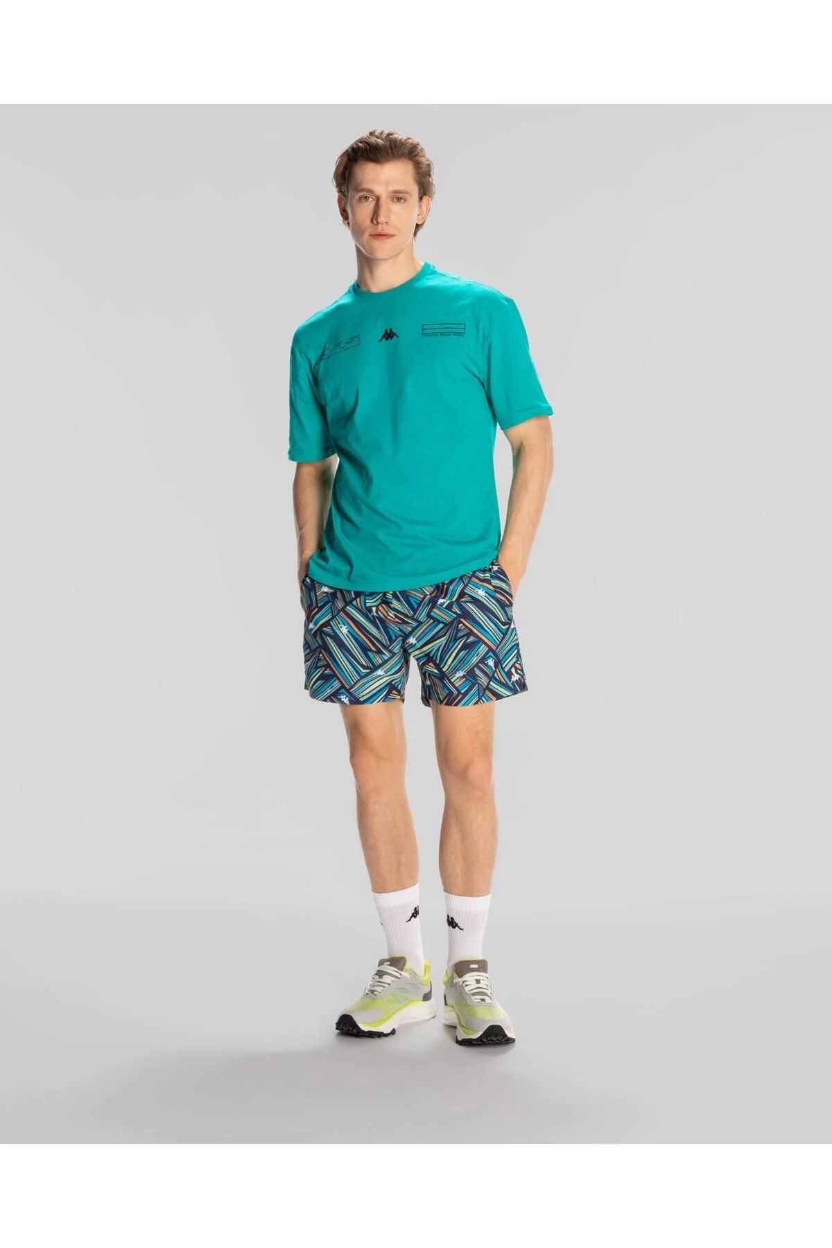 Kappa Authentic Alvin Erkek Nane Yeşili Comfort Fit Tişört