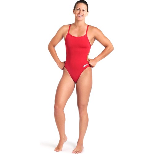 Arena Team Swimsuit Challenge Solid Kadın Kırmızı Yüzücü Mayosu 004766450