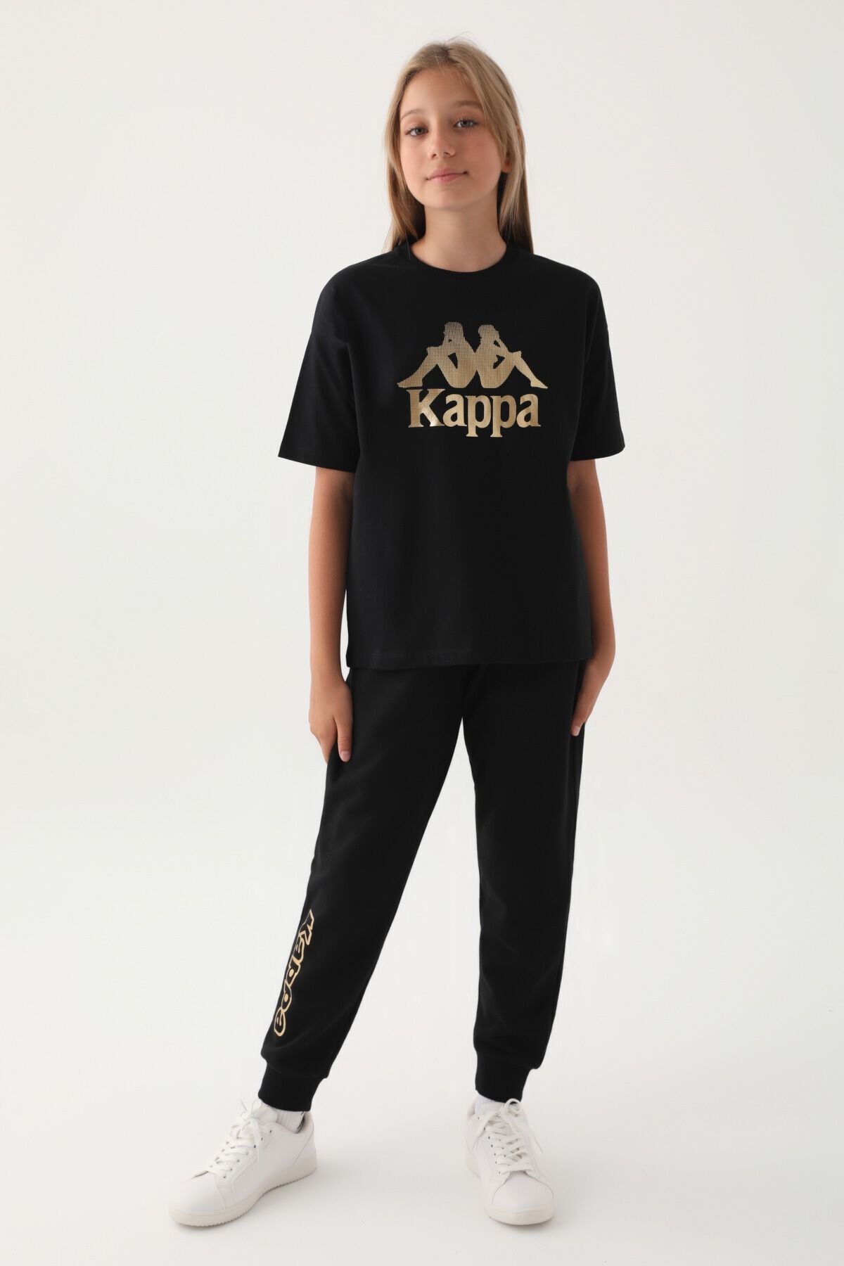 Kappa Siyah Baskı Detay Kız Çocuk T-Shirt