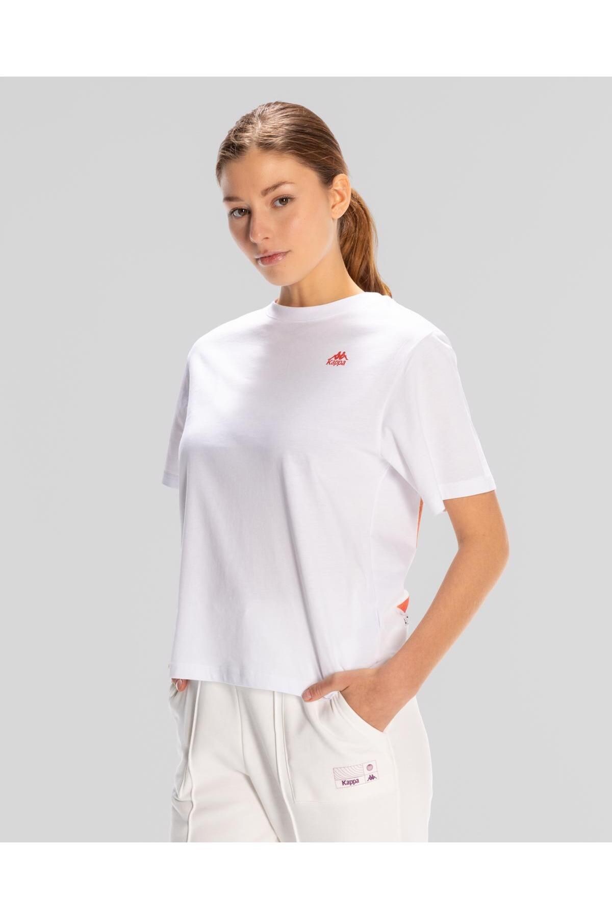 Kappa Authentic Shoshanna T-shirt Kadın Beyaz Regular Fit Tişört