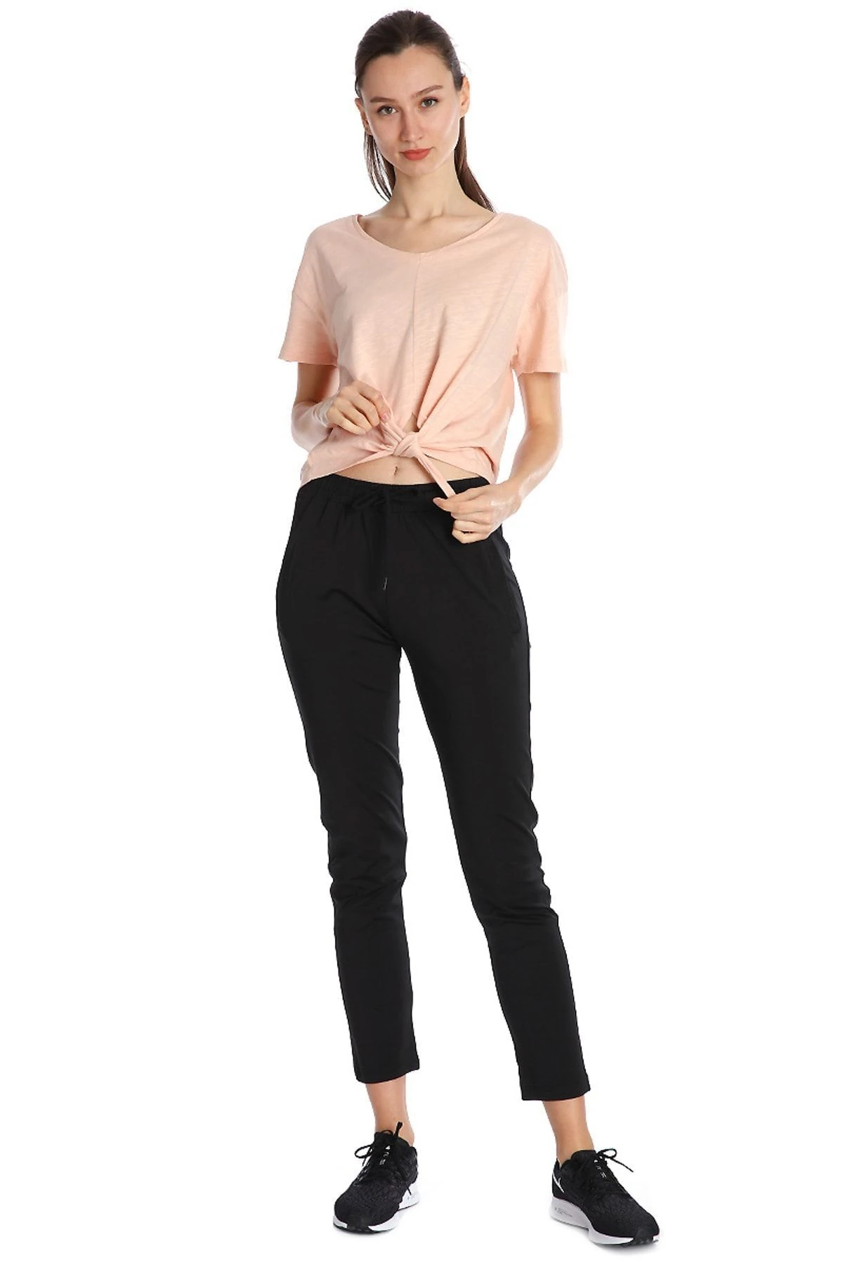 Sportive Kadın Bej Günlük Tişört 711028-Crm