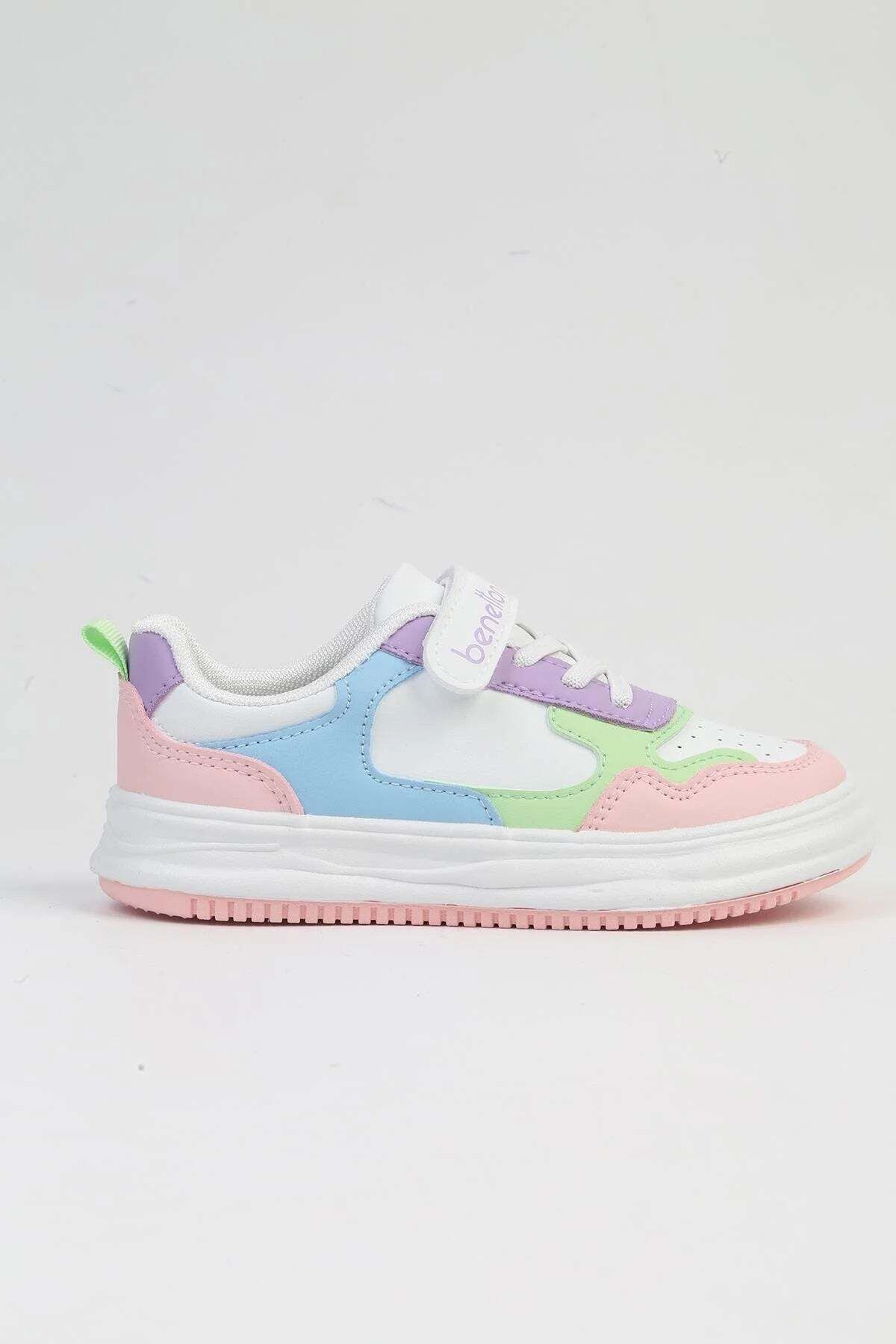 Benetton Beyaz - Çok Renkli Kız Çocuk Sneaker BNI-10025