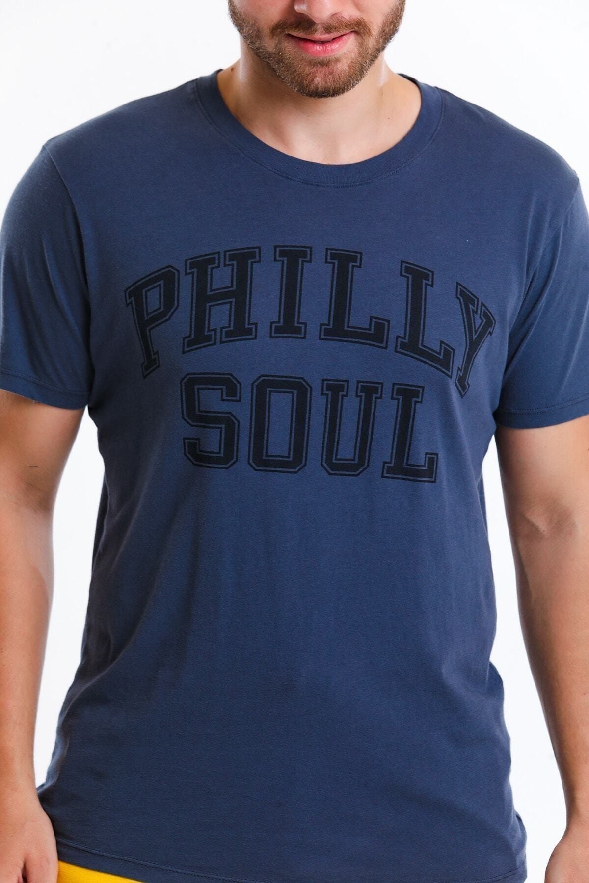 Superfly 22571-MEN Tshirt L.indigo Erkek Kisa Kol T-Shirt