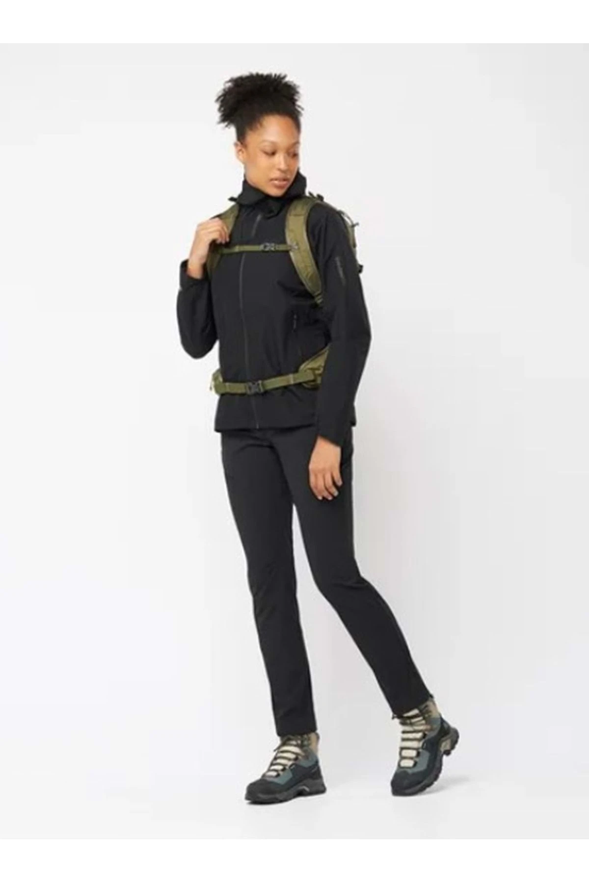 Salomon LC2214500 Wayfarer Kadın Outdoor Kamp Pantolonu SİYAH