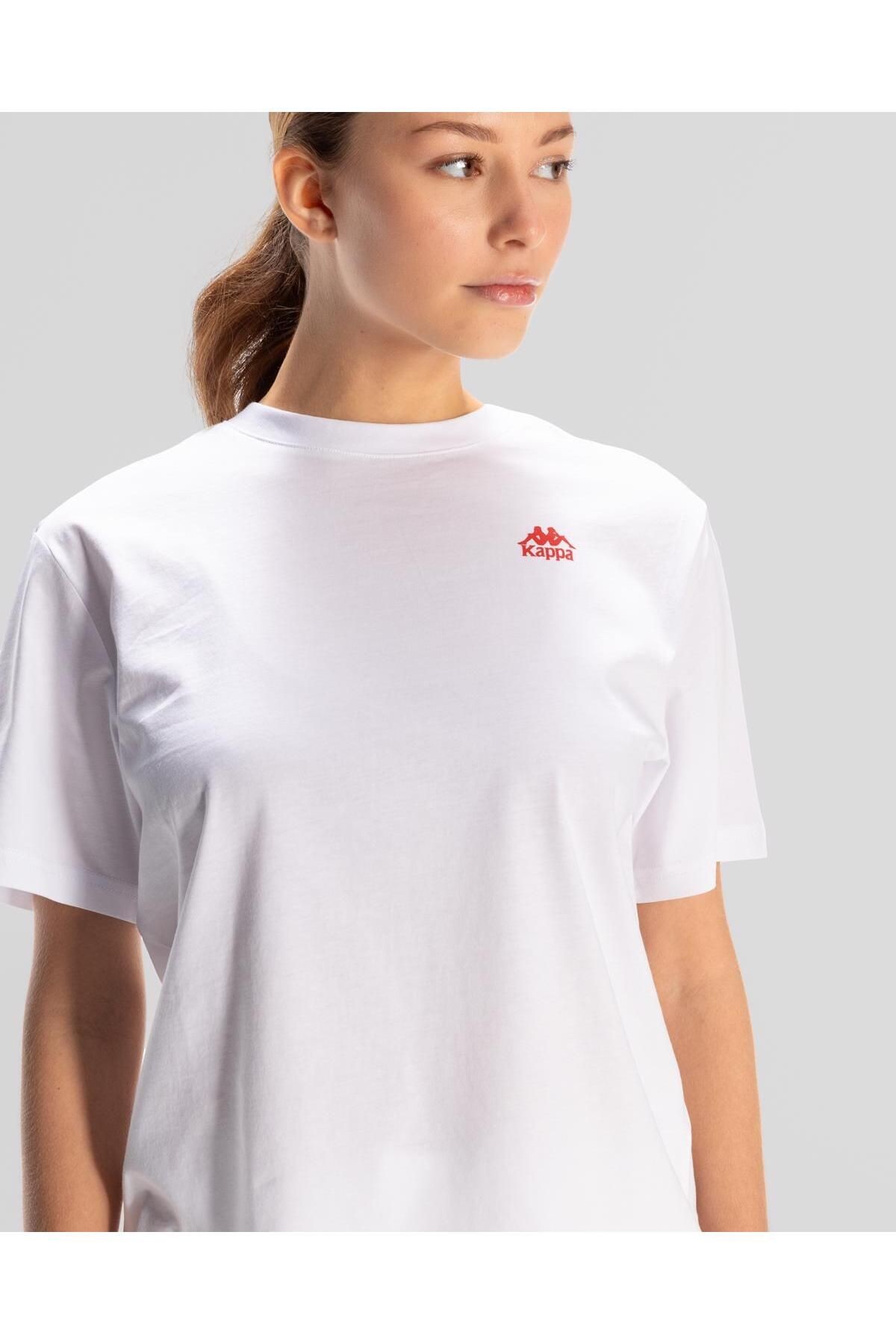Kappa Authentic Shoshanna T-shirt Kadın Beyaz Regular Fit Tişört