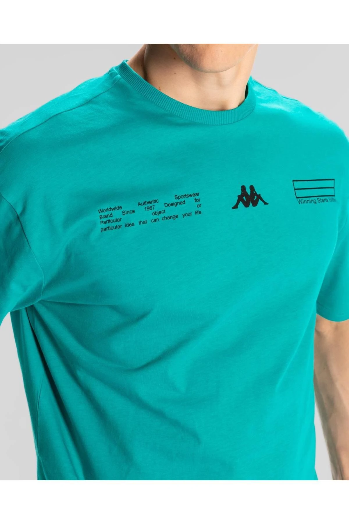 Kappa Authentic Alvin Erkek Nane Yeşili Comfort Fit Tişört