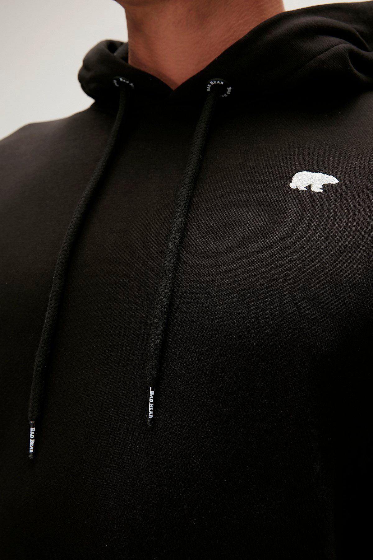 Bad Bear Bad Neck Erkek Siyah Kapüşonlu Sweatshirt