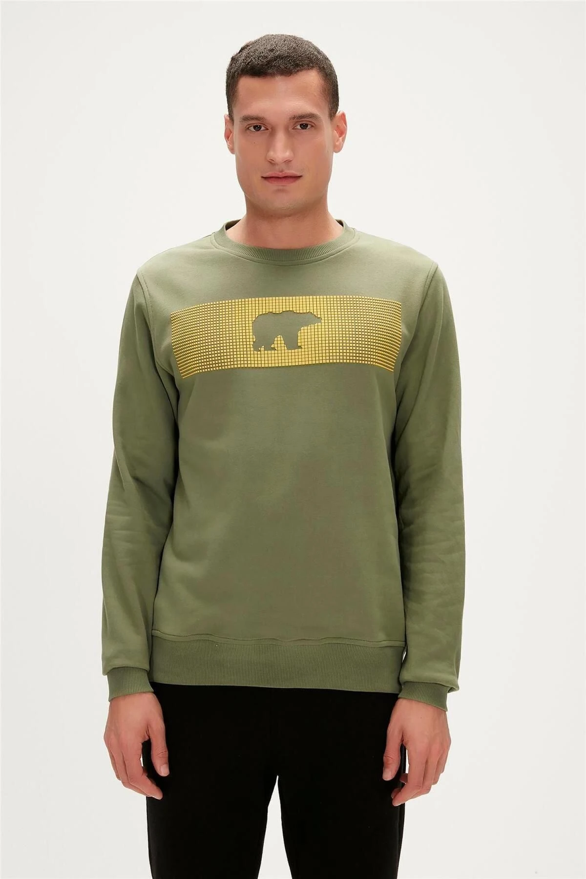Bad Bear Fancy Crewneck Thyme Yeşil 3D Baskılı Erkek Sweatshirt