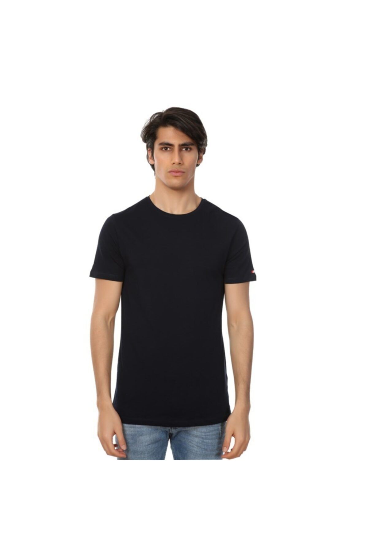 John Frank Erkek Lacivert Basic T-shirt