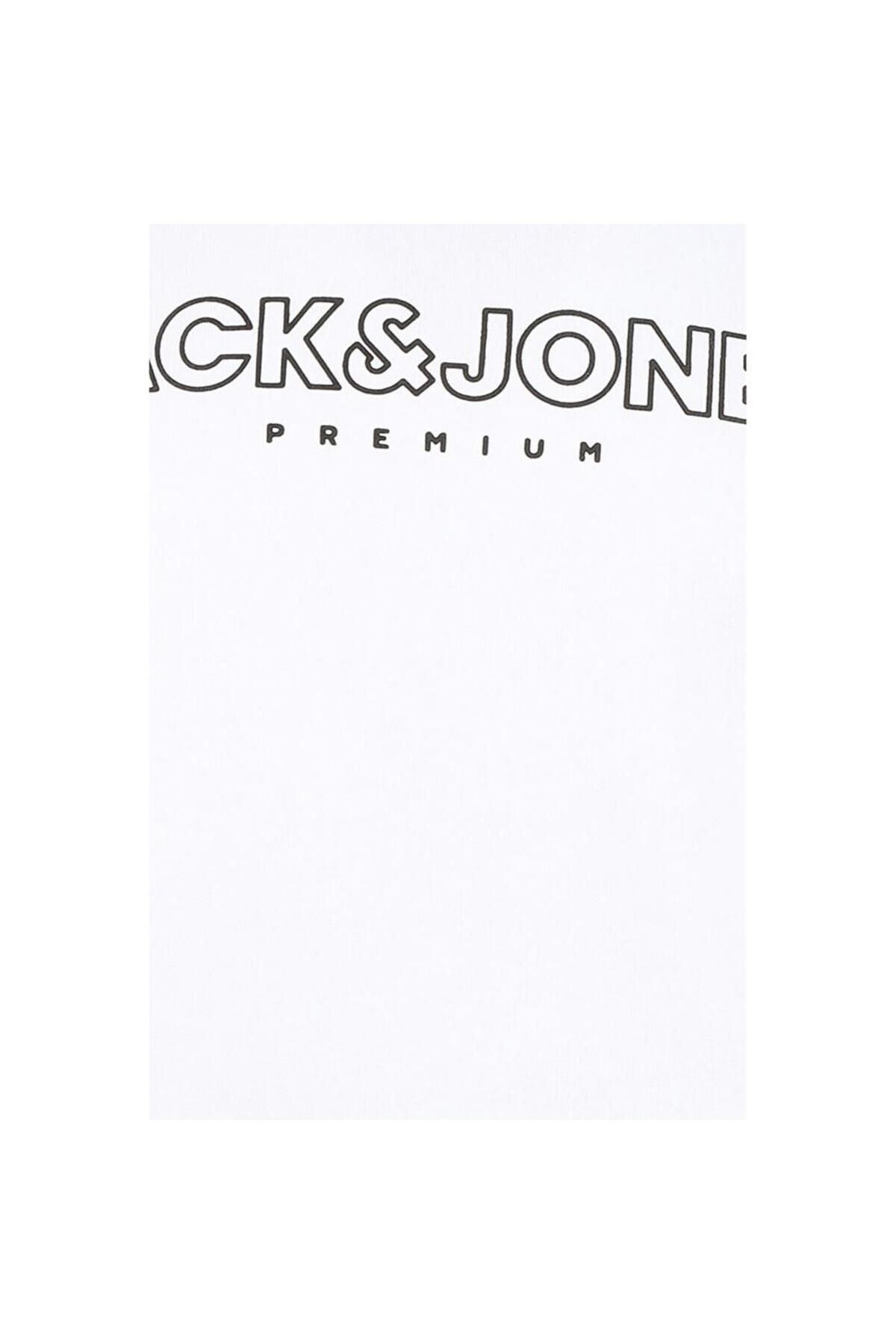 Jack & Jones Blajason Erkek Beyaz Bisiklet Yaka Sweatshirt