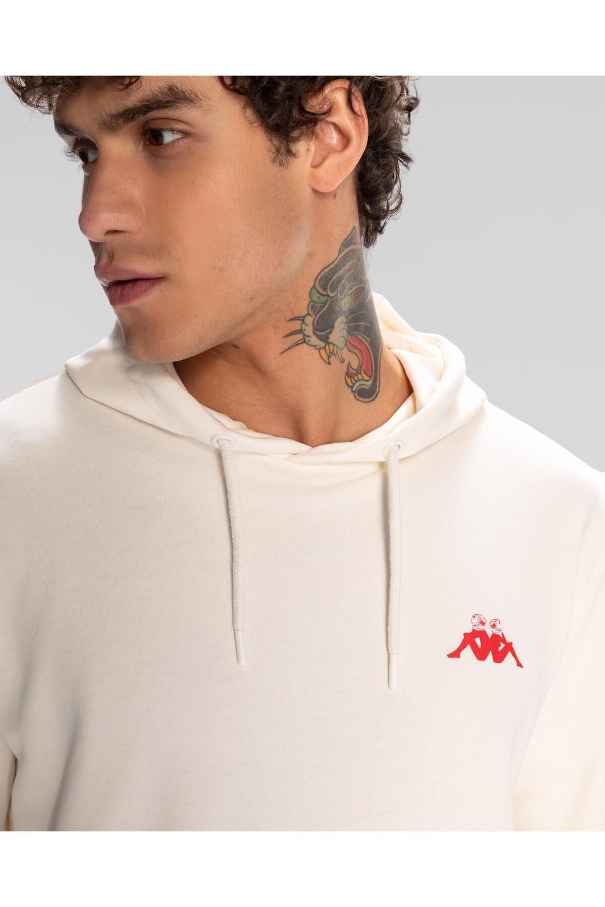 Kappa Authentıc Space Jump Erkek Beyaz Sweatshirt