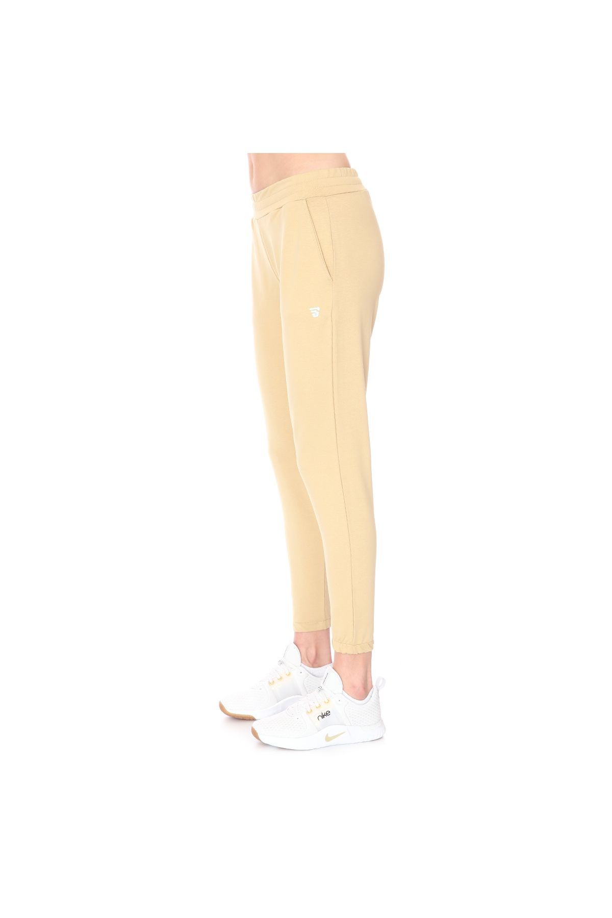 Sportive Wide Sweat Kadın Bej Günlük Stil Eşofman Altı 712108-BEJ