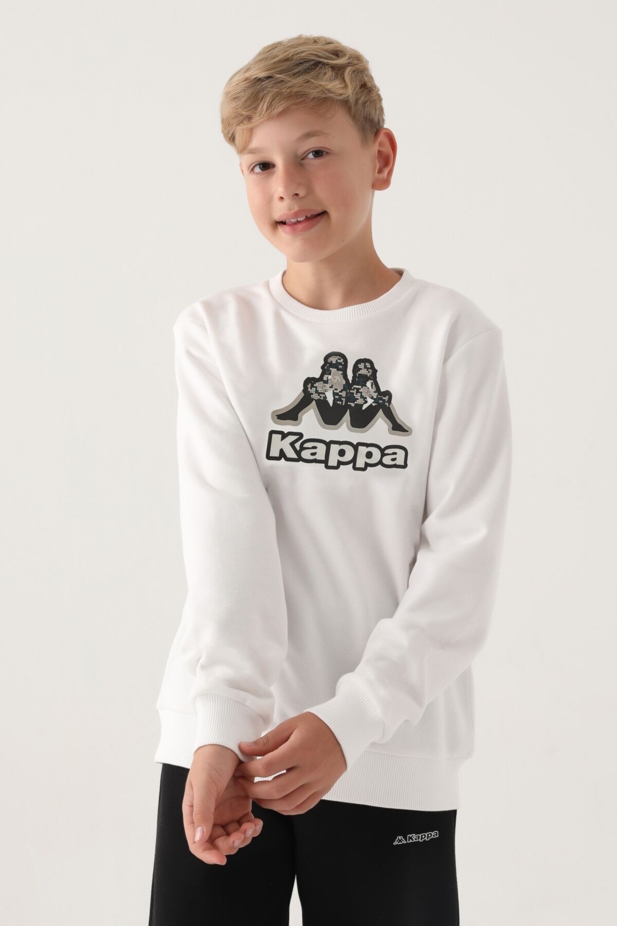 Kappa Erkek Çocuk Beyaz Sweatshirt
