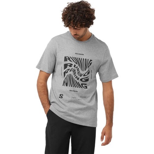 SALOMON Running Graphic SS Tee M LC2219000 ERKEK GRİ Tişört