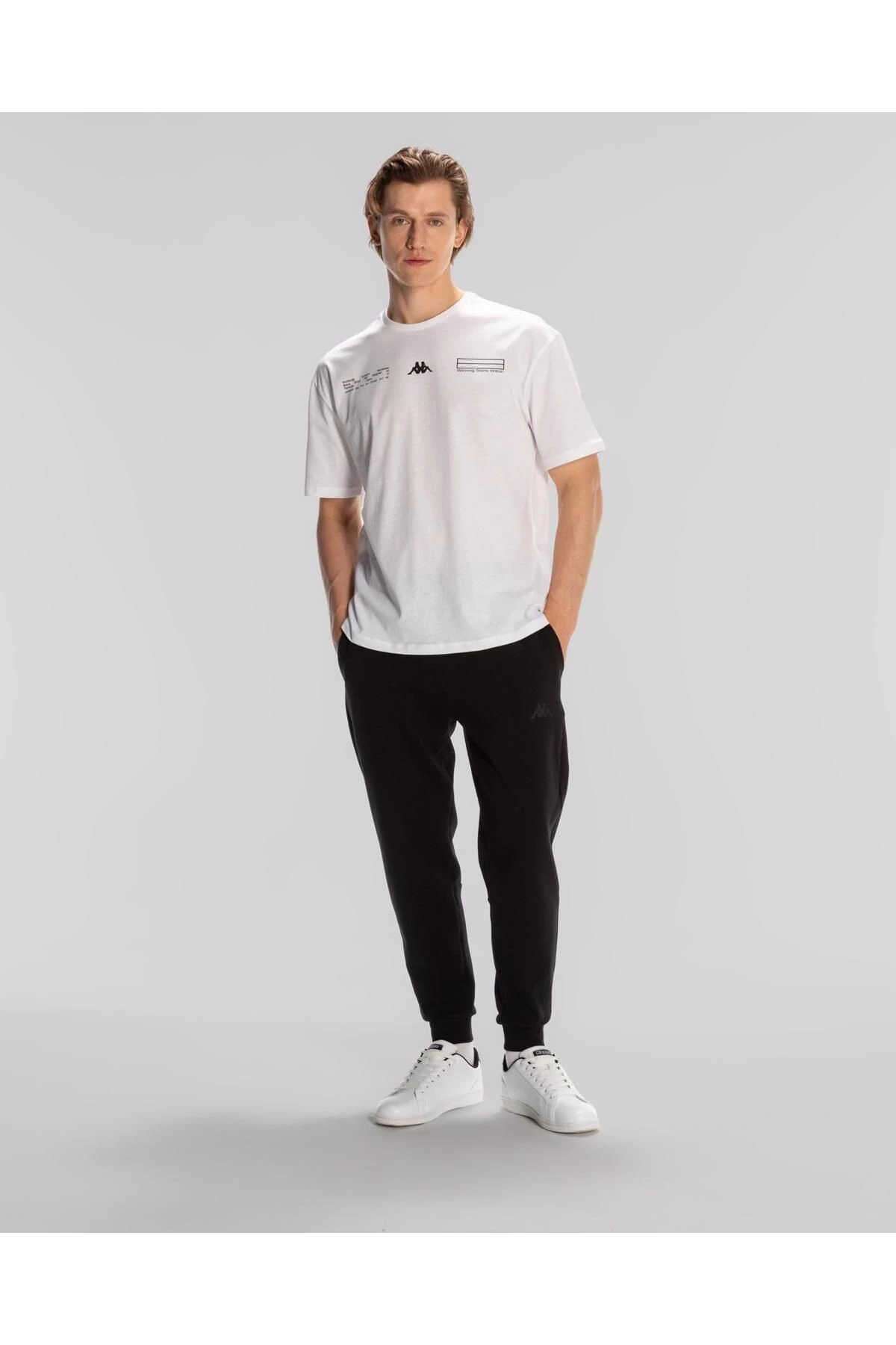 Kappa Authentic Alvin Erkek Beyaz Comfort Fit Tişört