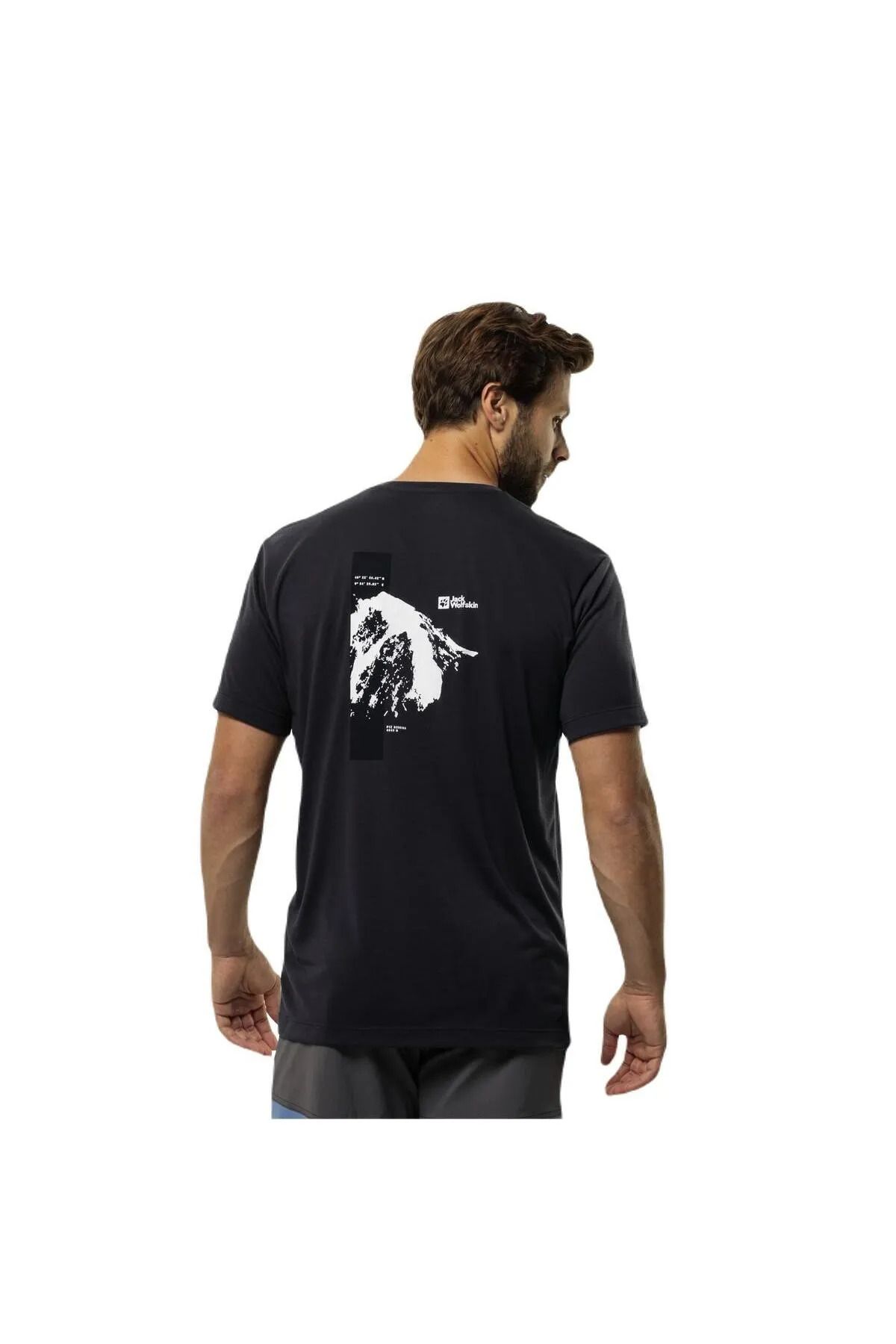 Jack Wolfskin Vonnan S/S Graphic T M Erkek Gri Tişört