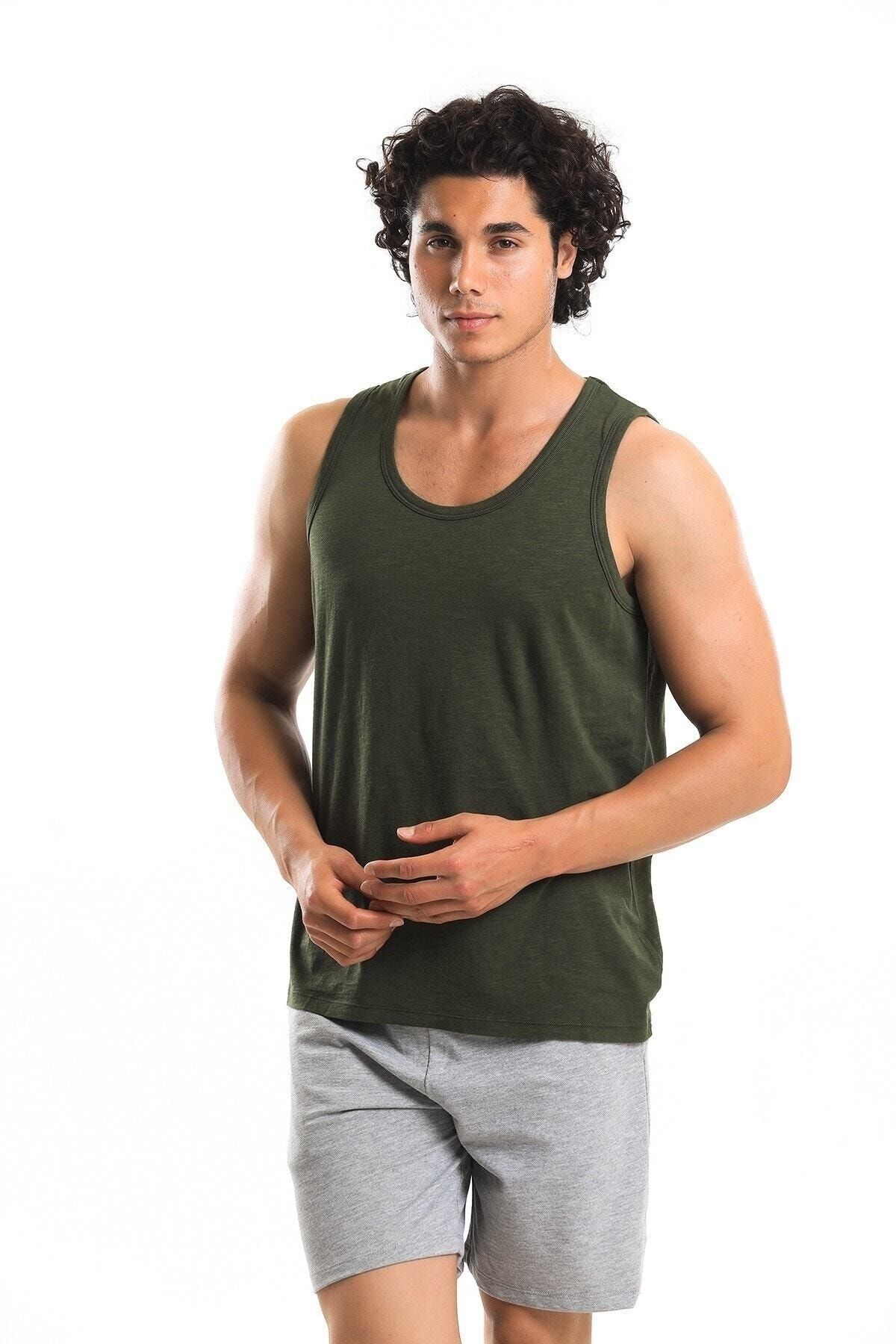 Superfly Men Tank Top Erkek Haki Atlet 22618-03