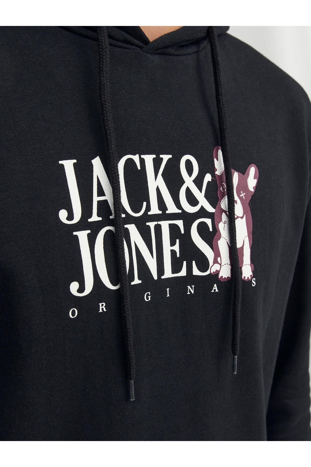 Jack & Jones Jorbeware Sweat Hood Fst Erkek Siyah Sweatshirt 12244219-Black