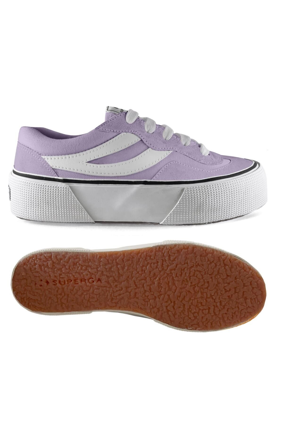 Superga 3041 Revolley Colorblock Platform Kadın Viyole Lila Platform Sneaker