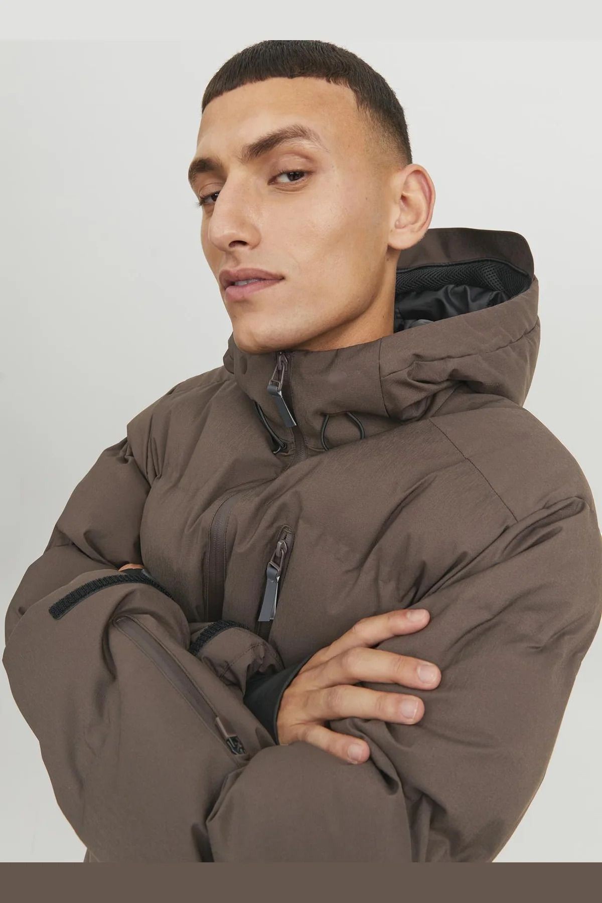 Jack & Jones Kapüşonlu Cep Detaylı Puffer Mont - Sweep