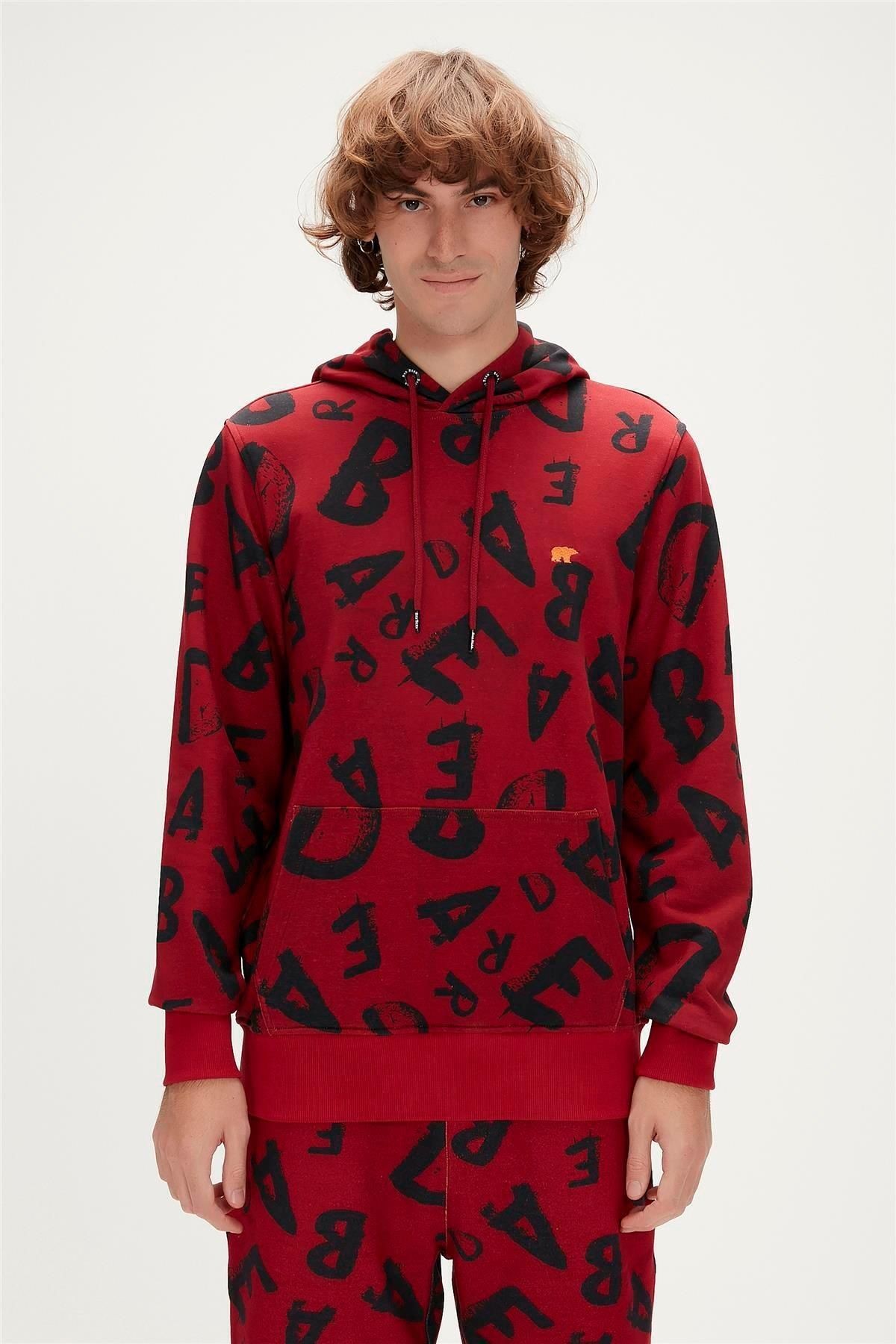 Bad Bear Bling Hoodie Maroon Bordo Kapüşonlu Erkek Sweatshirt