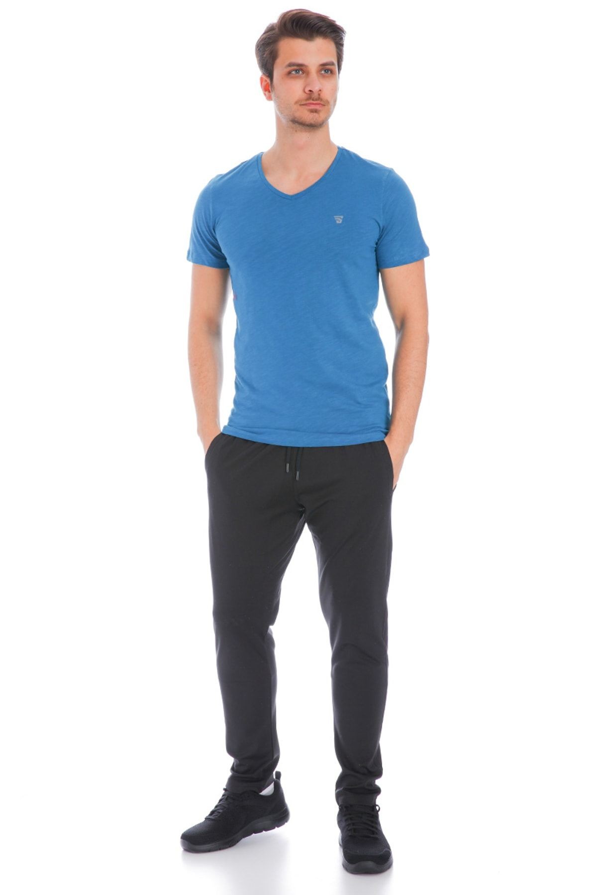 Sportive Flavebasic Erkek Mavi Günlük Stil T-Shirt 710387-PTR