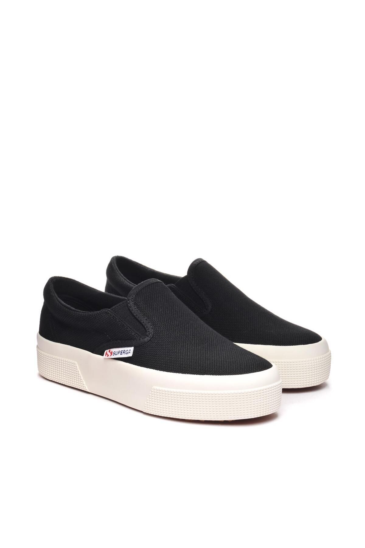 Superga 2740 Platform Slipon Kadın Siyah-bej Platform Sneaker