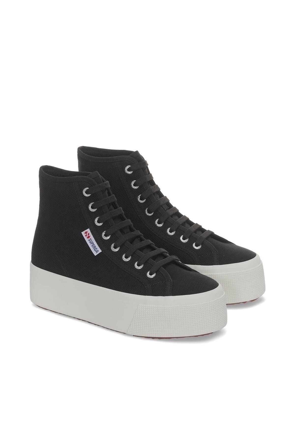 SUPERGA 2708 Hi Top Kadın Siyah Bilekli Sneaker