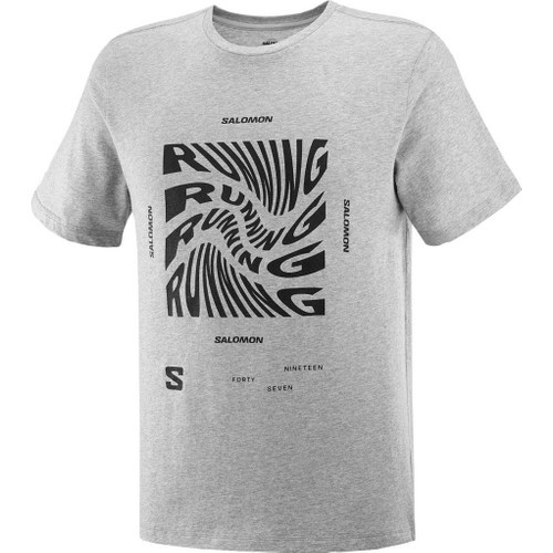 SALOMON Running Graphic SS Tee M LC2219000 ERKEK GRİ Tişört