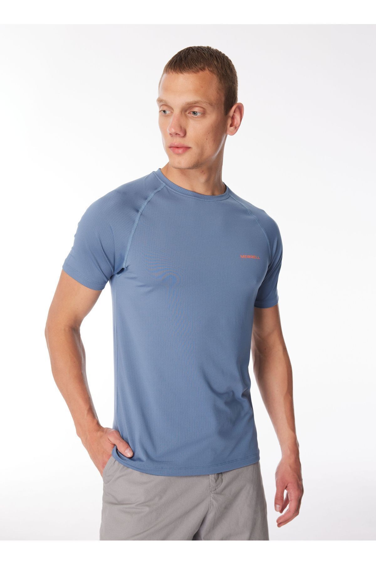 Merrell Mavi Erkek O Yaka Baskılı T-Shirt 