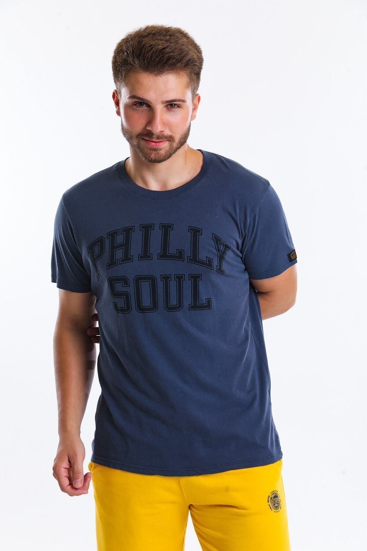 Superfly 22571-MEN Tshirt L.indigo Erkek Kisa Kol T-Shirt