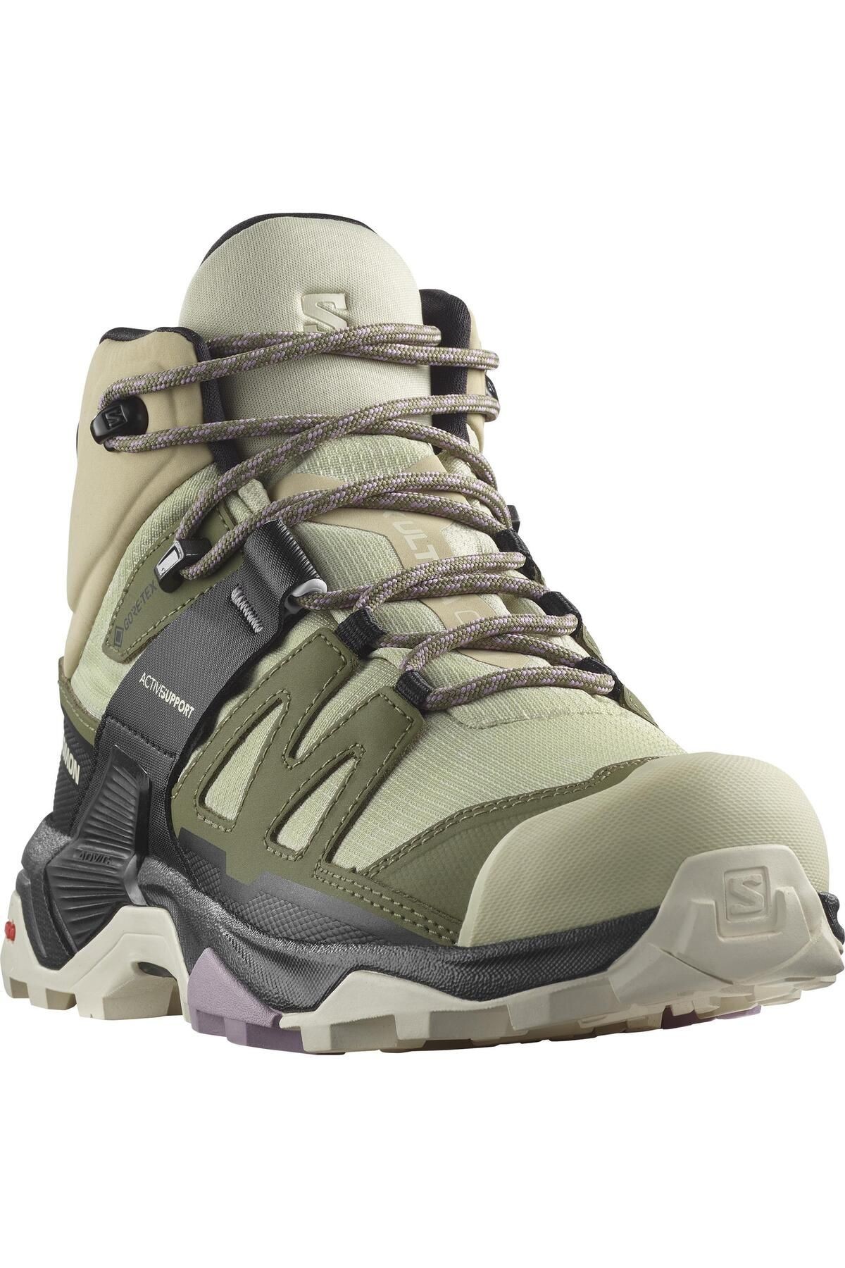 Salomon x Ultra 4 Mid Gore-Tex Kadın Outdoor Botu - Yeşil
