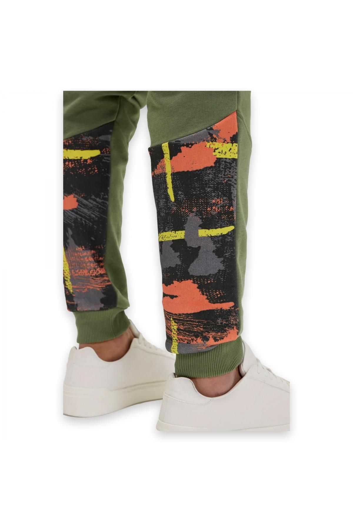 Bad Bear 24.02.14.004 Flame Sweatpants Haki Erkek Eşofman Altı