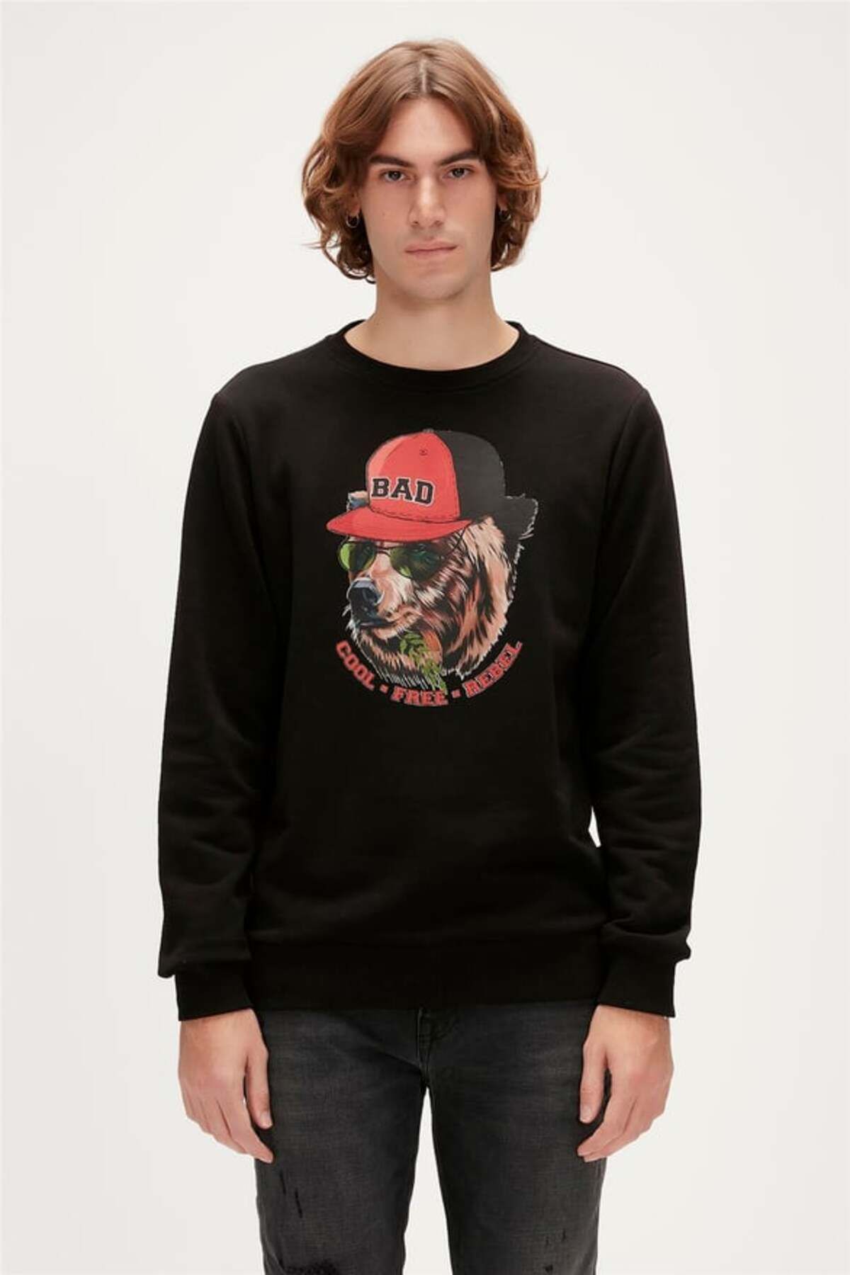 Bad Bear 23.02.12.019 Bad Bear Rabel Crewneck Erkek Sweat NIGHT