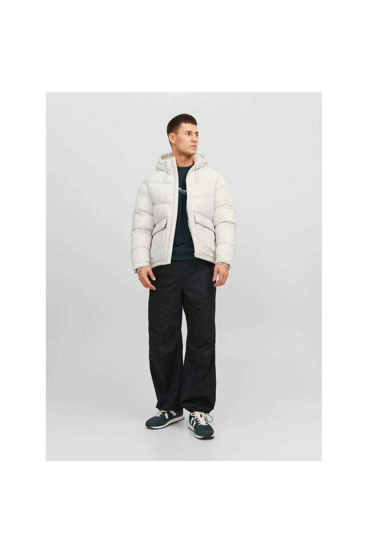 Jack & Jones Kapüşonlu Şişme Siyah Erkek Mont 12238849