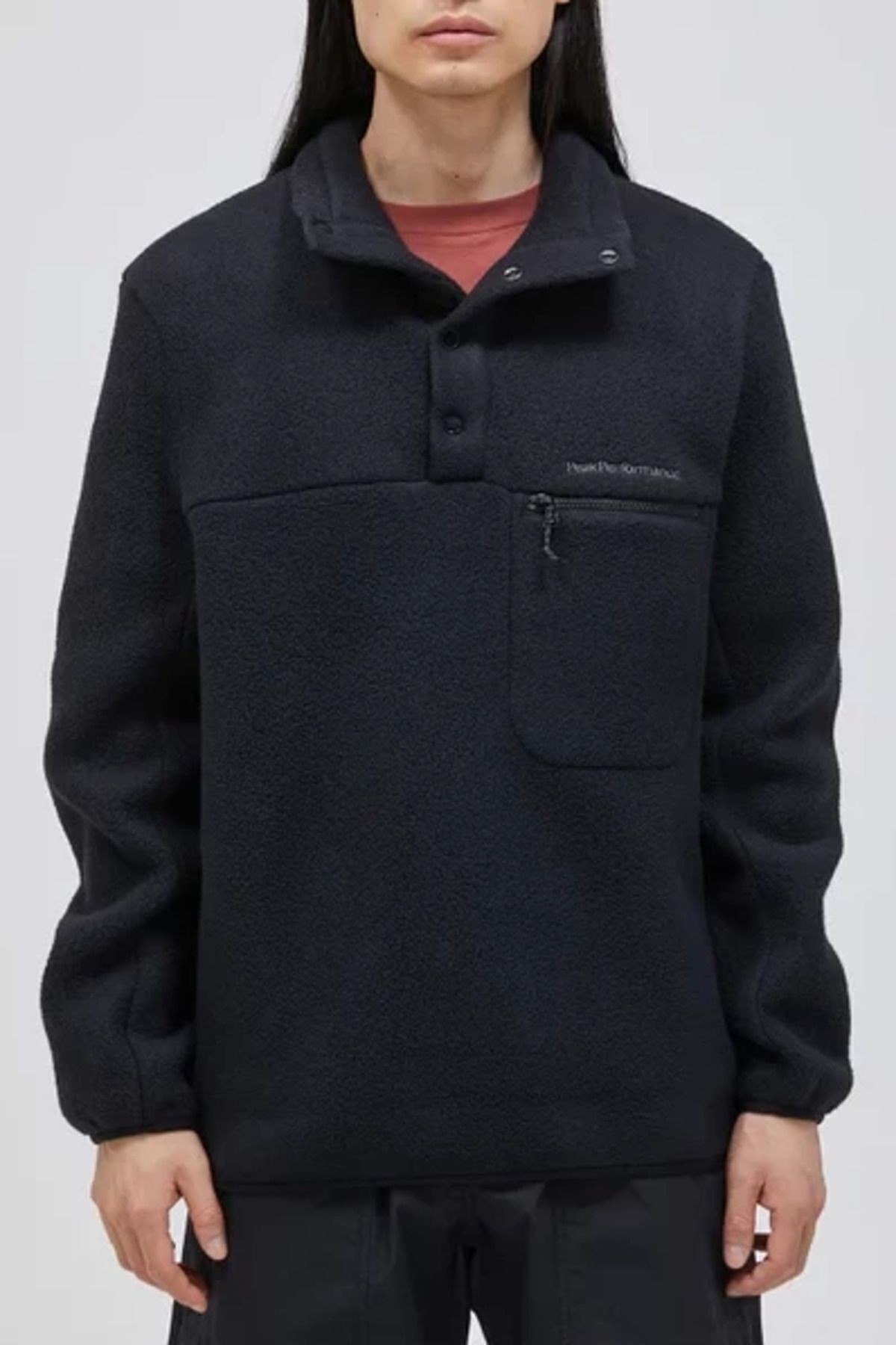 Peak Performance M Fleece Snap T-Neck Erkek Siyah Polar G78899010-10011