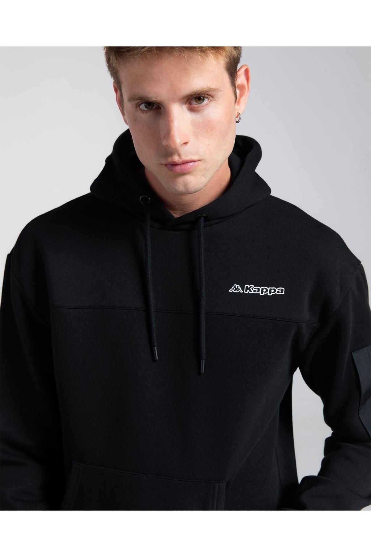Kappa Authentic Hita Erkek Siyah Kapüşonlu Sweatshirt