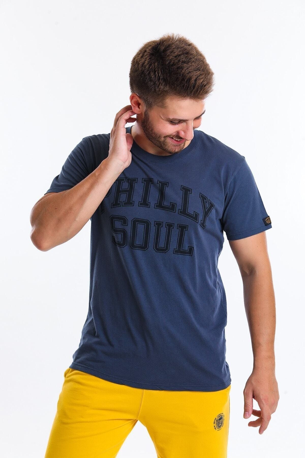 Superfly 22571-MEN Tshirt L.indigo Erkek Kisa Kol T-Shirt