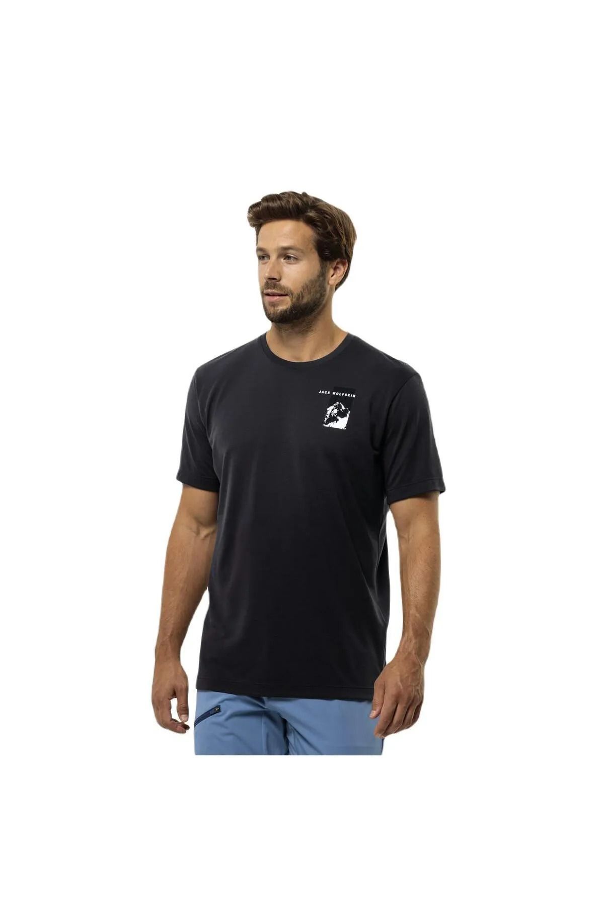 Jack Wolfskin Vonnan S/S Graphic T M Erkek Gri Tişört
