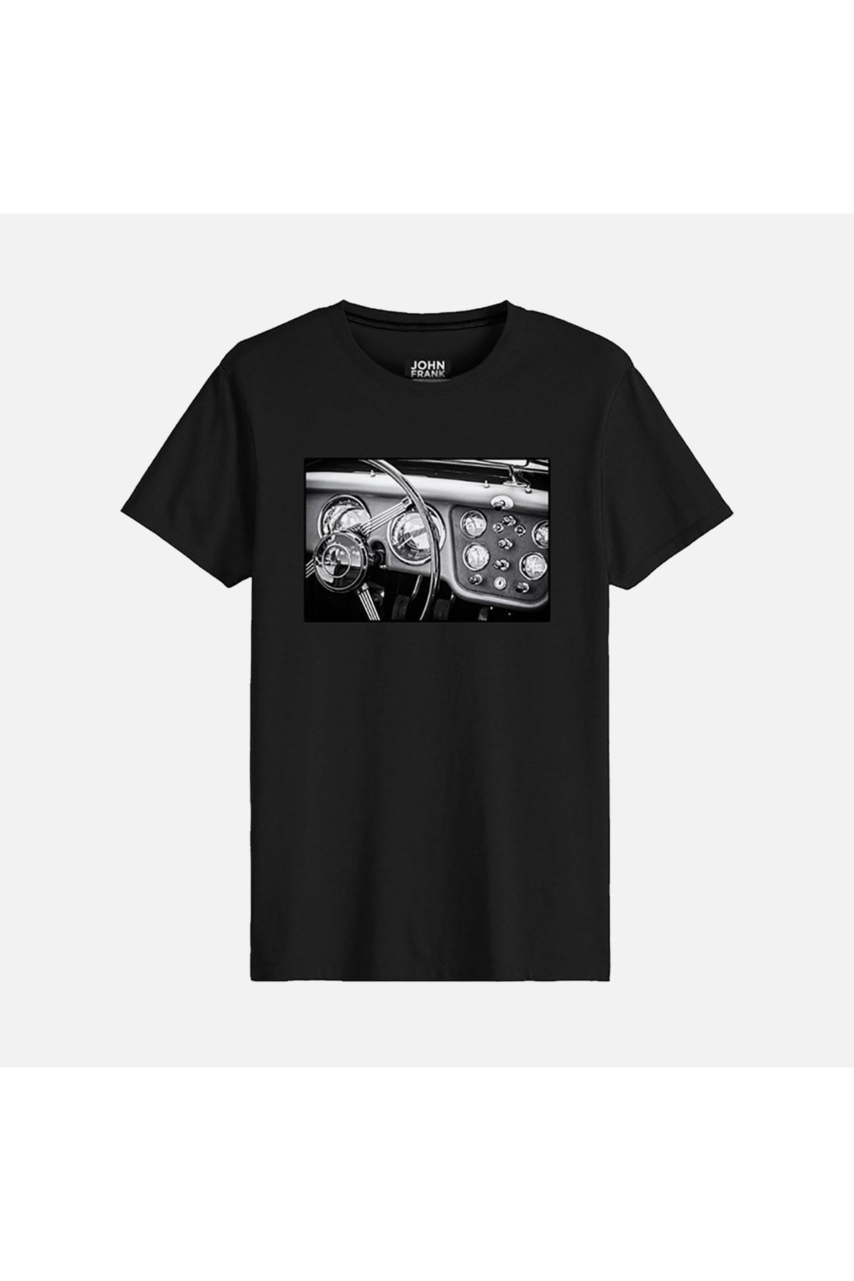 John Frank Baskılı Regular Fit Bisiklet Yaka % 100 Pamuk Cool T Shirt Erkek T Shirt JFTCOOL10